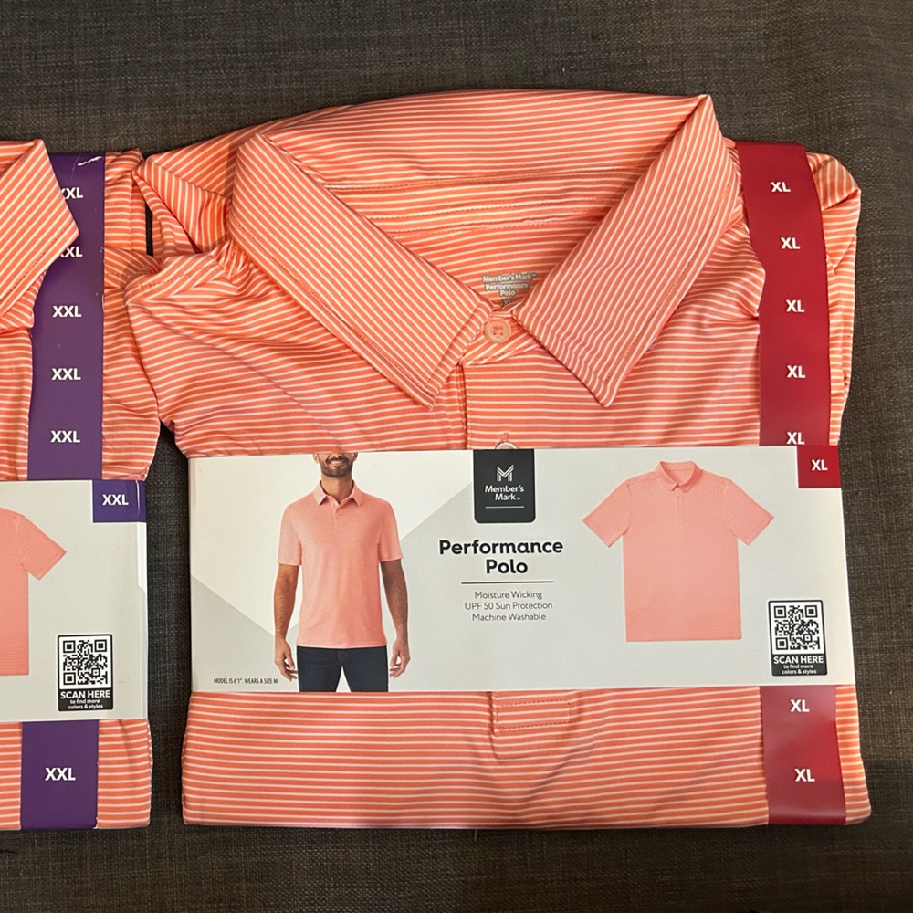 Performance Polo in Coral Stripes